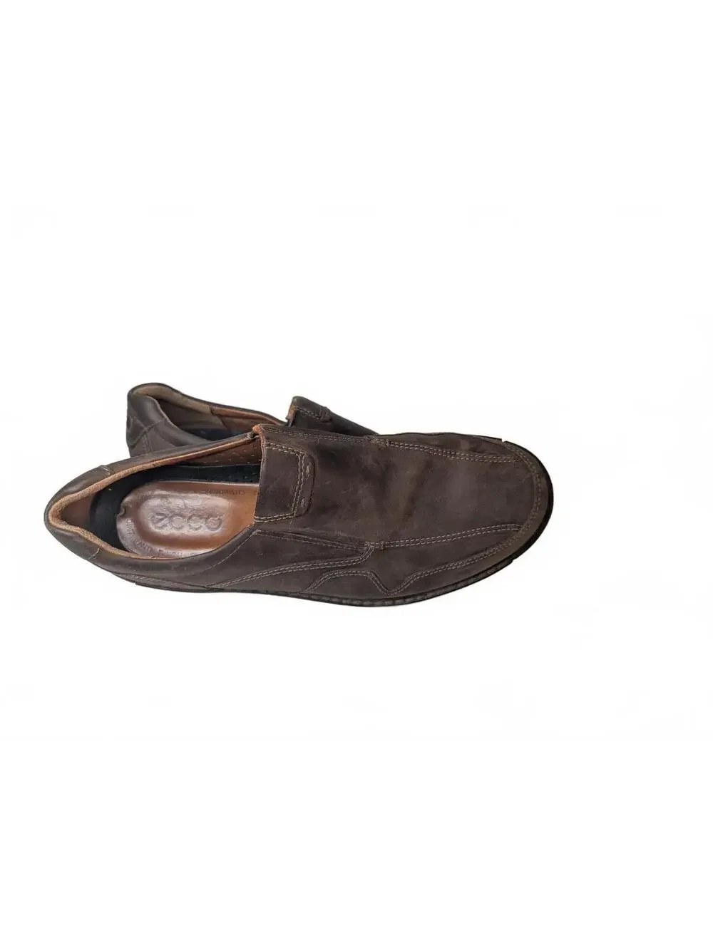 ECCO Men's Fusion II Slip-On Shoes in Coffee Brown Nubuck Leather, Size 46